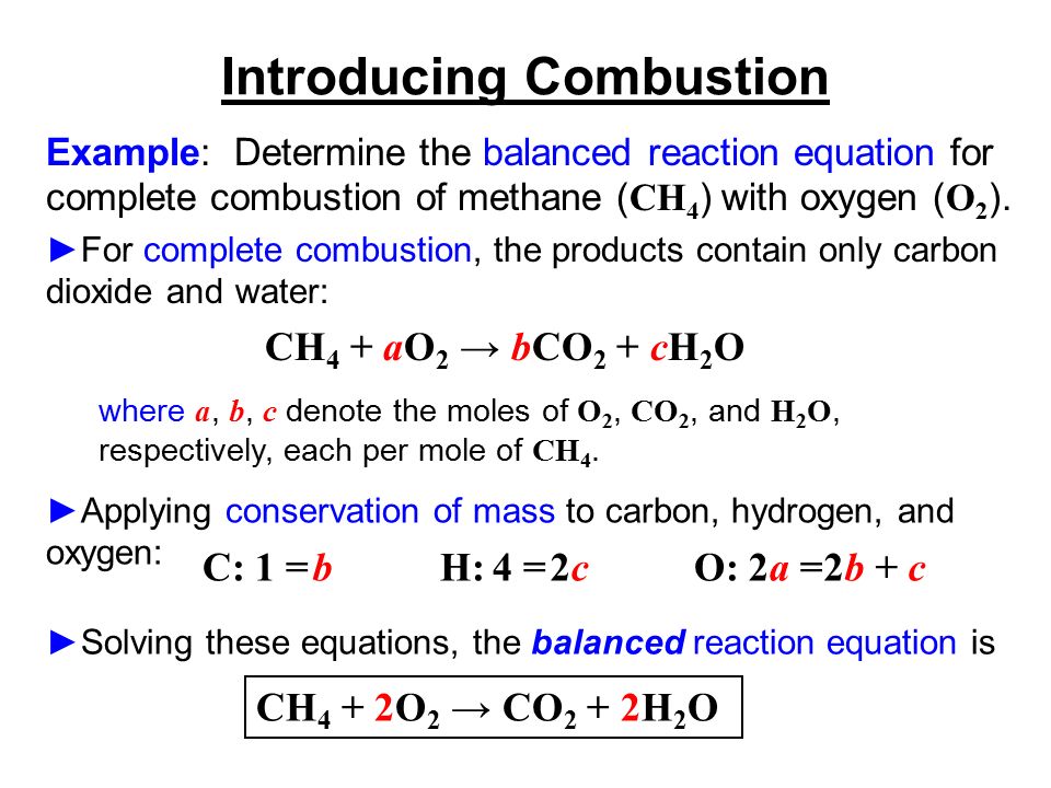 What is the word equation for combustion?